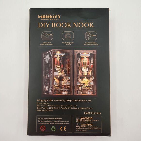 DIY Book Nook Kit XD01 Beyond Library 3D Shelf Display Model Lighted Open Box - Picture 3 of 16